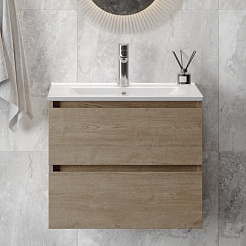 Teymi Тумба с раковиной Laina 70 подвесная дуб светлый – фотография-3