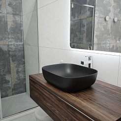 Teymi Раковина накладная в ванную Solli 50 artceramic чёрный матовый T50392 – фотография-8