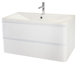 BelBagno Тумба под раковину Albano 100 подвесная Bianco Lucido – фотография-1