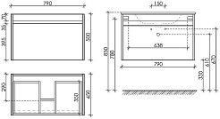Sancos Тумба с раковиной Smart 80 белый глянец раковина Element 81 CN7005 – фотография-5
