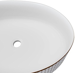 Teymi Раковина накладная Lori 50.5 T50479 белая с орнаментом – фотография-4
