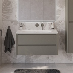 Cezares Тумба с раковиной без отверстия под смеситель Relax 100 подвесная сатин – фотография-9