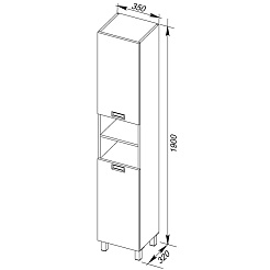 Aquanet Пенал для ванной "Адель 35" черный – фотография-3