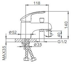 Frap Смеситель на борт ванны H21 F1221 хром – фотография-4