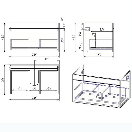 Owl 1975 Тумба с раковиной Sjel 80 – картинка-7