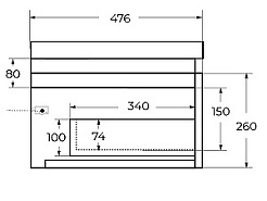 Cezares Тумба под раковину Slider 80 подвесная чёрный фьюжн – фотография-11