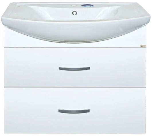 Misty Тумба с раковиной Балтика 80 с 2 ящиками, подвесная – фото-1