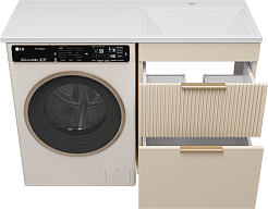 Brevita Тумба под раковину Enfida 60 под стиральную машину бежевая – фотография-6