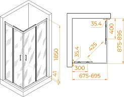 RGW Душевой уголок Passage PA-146 90x70 профиль хром стекло прозрачное – фотография-7
