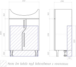 Vigo Тумба под раковину Grand 55 – фотография-11