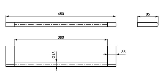 Ideal Standard Полотенцедержатель Connect N1386AA 45 см – картинка-3