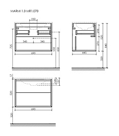 Sancos Тумба с раковиной Marmi 1.0 80 дуб галифакс натуральный раковина Grace 81 CN7012MB – фотография-5