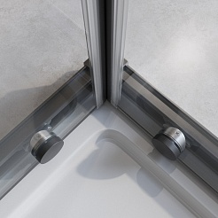 Cezares Душевой уголок Relax 304 RELAX-304-A-2-90-C-GM 90x90 профиль оружейная сталь стекло прозрачное – фотография-5