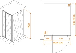 RGW Душевой уголок Passage PA-078B (PA-008B + Z-050-2B) 80x100 профиль черный стекло прозрачное – фотография-3