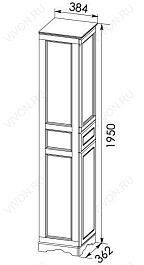 Aquanet Пенал для ванной Амелия 35 орех – фотография-2