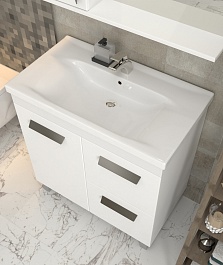 Vigo Тумба под раковину Nova 2-800 2 ящика 1 дверца белая – фотография-6