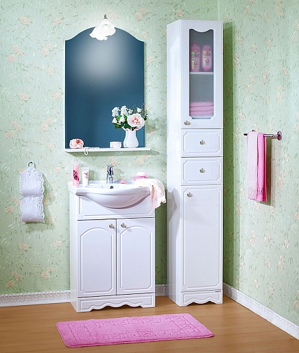 Бриклаер Мебель для ванной Лючия 60 белая – картинка-7