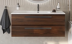 Cezares Тумба с раковиной Eco Cer-N 120 орех шоколад софт ручки чёрные