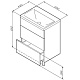 Am.Pm Тумба с раковиной Gem 60 орех, напольная, с 2 ящиками – картинка-10