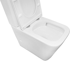 Azario Унитаз-компакт Quadro AZ-2175 UQ1 безободковый с бачком с сиденьем микролифт белый – фотография-9