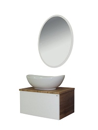 Misty Мебель для ванной Ива 60 белая/дуб – фотография-15