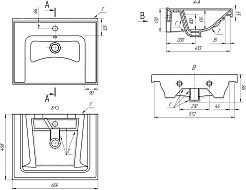 Mixline Тумба с раковиной Окленд 60 графит мрамор – фотография-10