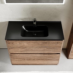 Sancos Тумба с раковиной Libra Floor 100 дуб чарльстон раковина Element 101 CN7003MB – фотография-2