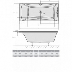 Alpen Акриловая ванна Alia 180x80 – фотография-2