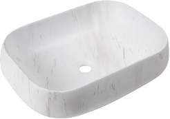 Ceruttispa Раковина накладная 56.5 CR0086 MMW1 мрамор белый матовый – фотография-1