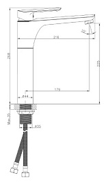 Mixline Смеситель для раковины 35k ML29-042 "Comfort" высокий излив хром – фотография-3