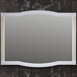 Opadiris Зеркало для ванной Лаура 120 белое с бежевой патиной – фотография-1