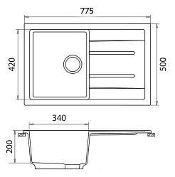 Granfest Мойка кухонная Quadro GF-Q780L Белый – фотография-3