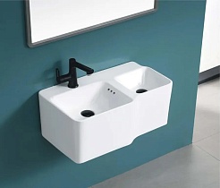 Ceruttispa Раковина подвесная Double Bella 64.5 CT9703 двойная белая – фотография-2