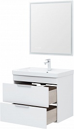 Aquanet Мебель для ванной Ирис New 70 2 ящика подвесная белая глянцевая – фотография-10