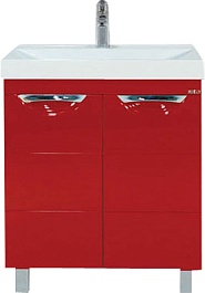 Misty Тумба с раковиной Петра 65 красная – фотография-1
