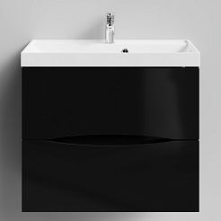 Водолей Тумба под раковину Лайт 70 подвесная черная – фотография-1