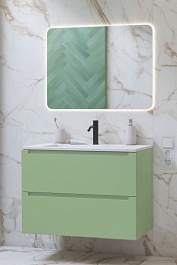 Зов Мебель для ванной Дион 80 подвесная фисташковая – фотография-1