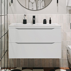 Vivon Тумба под раковину Shelly 90 подвесная белая матовая – фотография-1