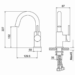 Aquatek Смеситель для раковины Европа AQ1307MB матовый черный – фотография-4