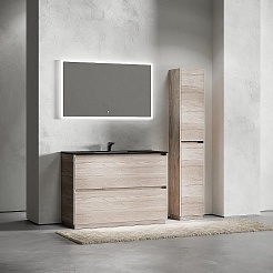 Sancos Тумба с раковиной Libra Floor 120 дуб галифакс натуральный раковина Element 121 CN7006MB – фотография-3