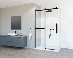 Vincea Душевой уголок Como Soft 120x90 VSR-1CS9012CLB профиль черный стекло прозрачное – фотография-3
