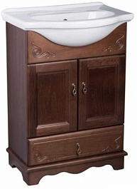 Bas Мебель для ванной Варна 60 орех, ящик, зеркало-шкаф – фотография-3