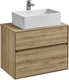 Акватон Тумба с раковиной Либерти 75 Mila 50 дуб эльвезия – фотография-1