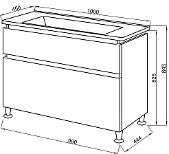 Ceruttispa Тумба с раковиной Романья grey 100 – фотография-3