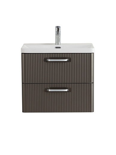 BelBagno Тумба с раковиной Due 50 подвесная Оружейная сталь ручки Хром полированный – фотография-6