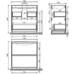 Sancos Тумба с раковиной Libra Floor 80 дуб чарльстон раковина Element 81 CN7005 – фотография-7