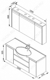 Aquanet Тумба с раковиной "Лайн 120" – фотография-5