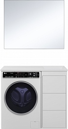 Brevita Мебель для ванной Grafit 100 R под стиральную машину белая – фотография-1
