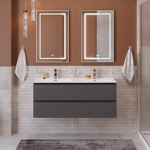 BelBagno Тумба под раковину Kraft 120-2 подвесная Темно-Серый матовый – фотография-12