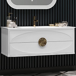Opadiris Мебель для ванной Ибица 120 подвесная белая/золото – фотография-5